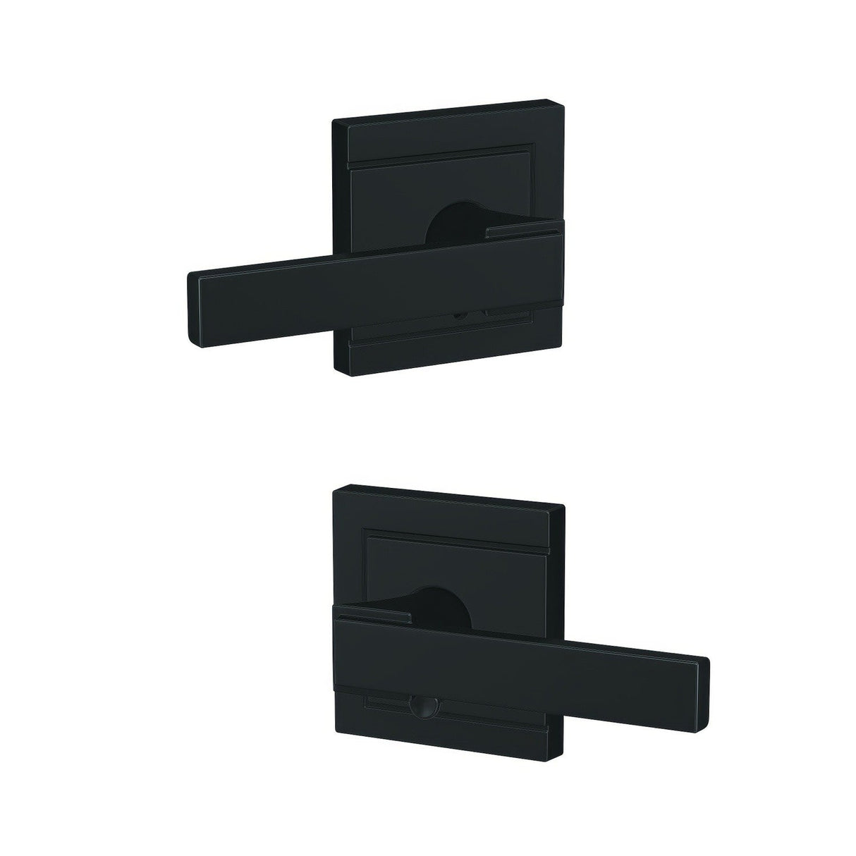 Schlage FC21NBK622ULD matte black passage & privacy door lever