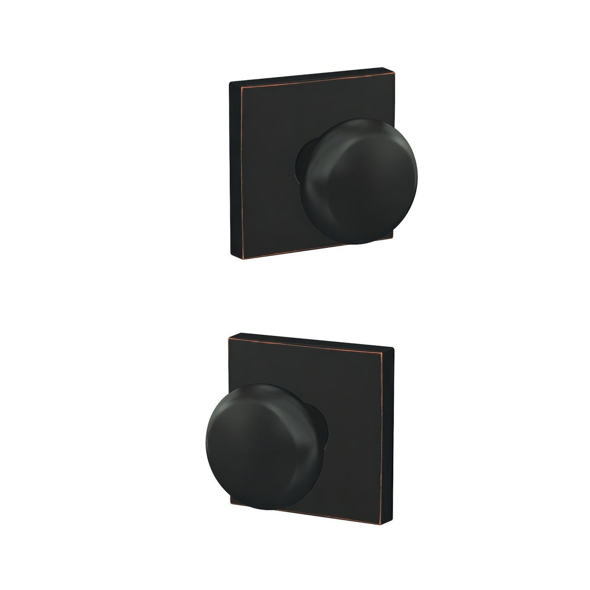 Schlage FC21PLY716COL aged bronze passage & privacy door knob