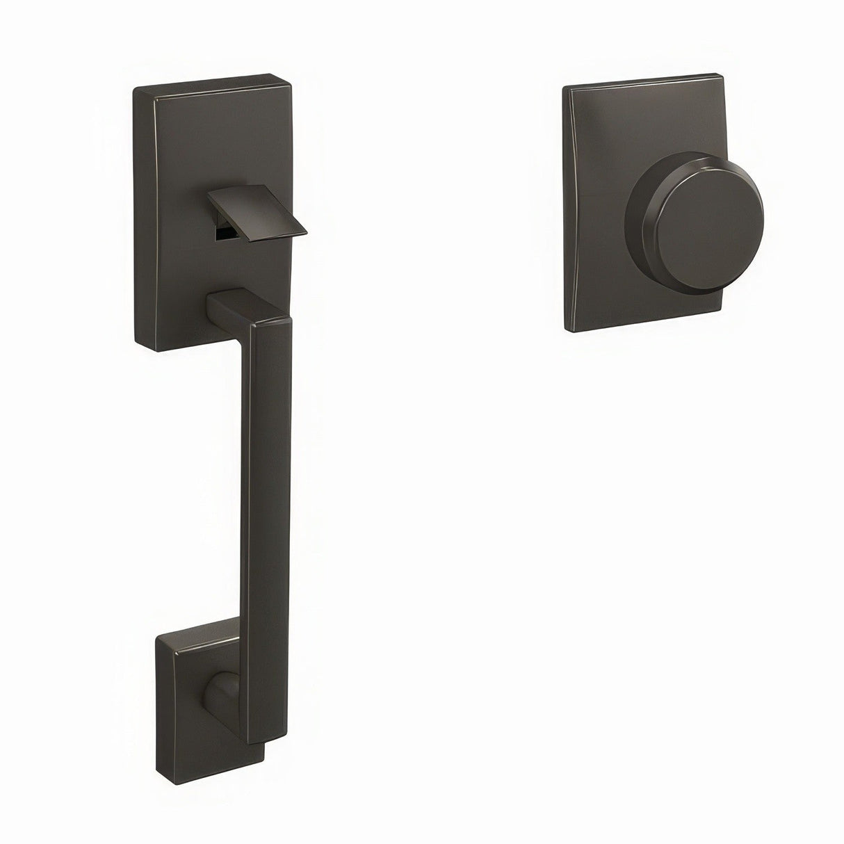 Schlage FC285CEN530BWECEN black stainless bottom half handleset