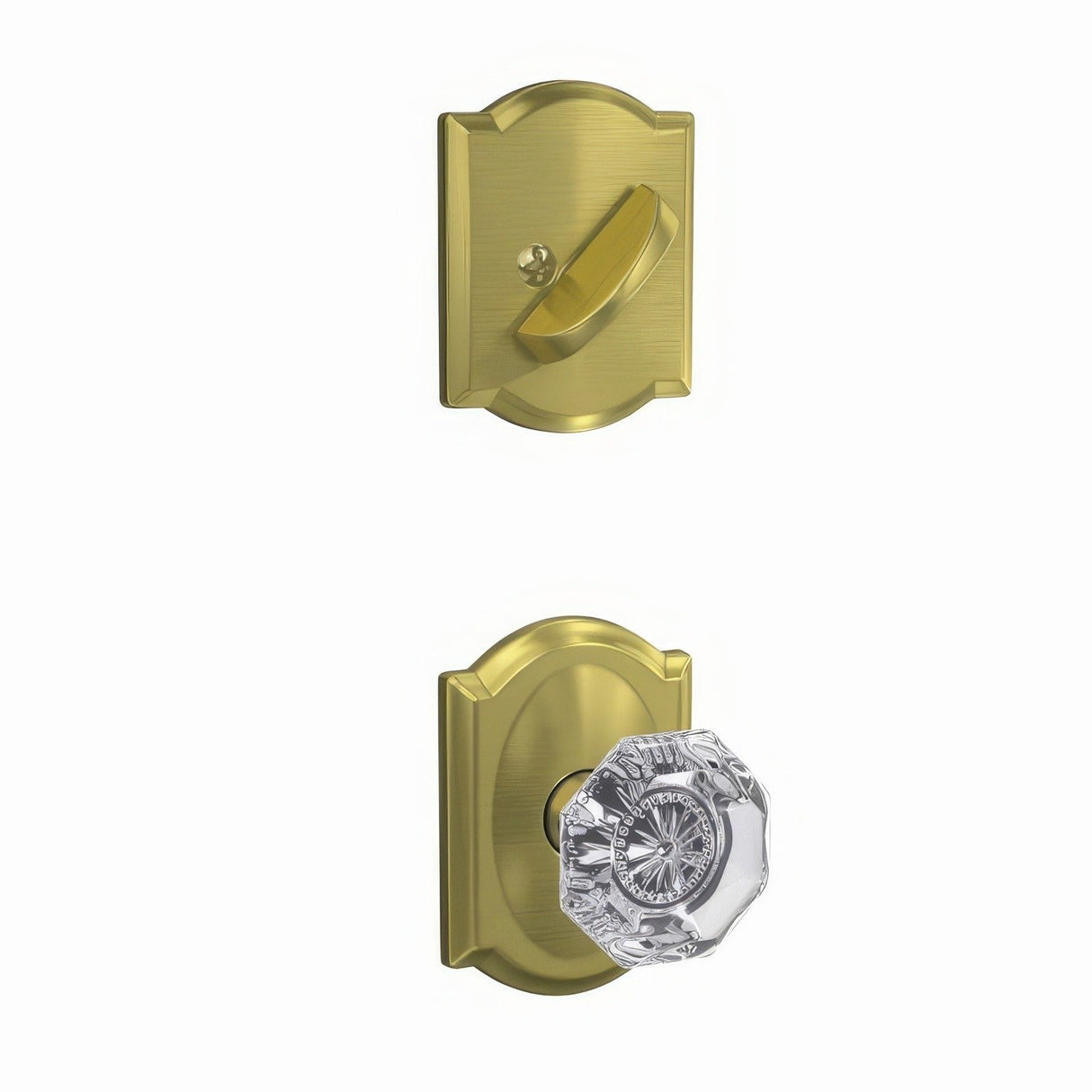Schlage FC59ALX608CAM satin brass interior active trim