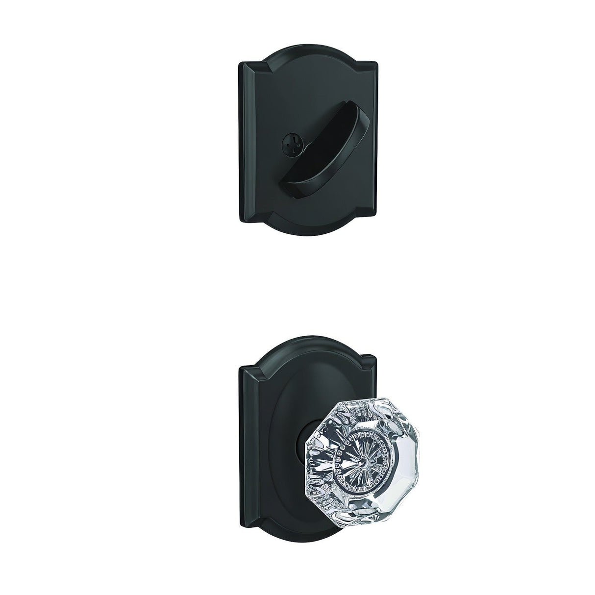 Schlage FC59ALX622CAM matte black interior active trim