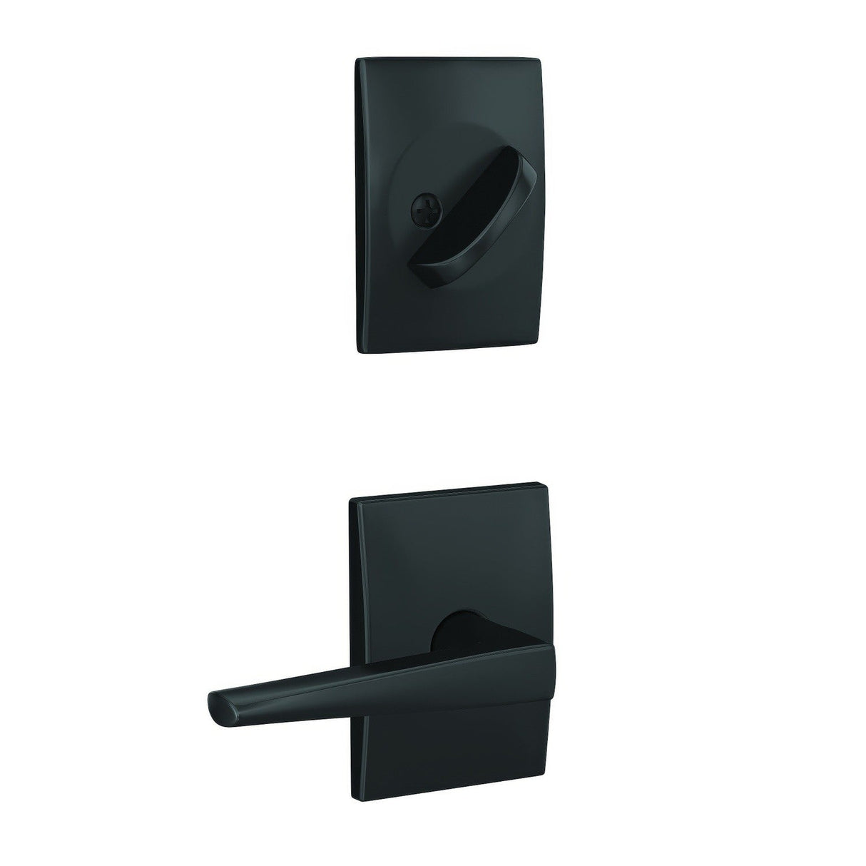 Schlage FC59ELR622CEN matte black interior active trim