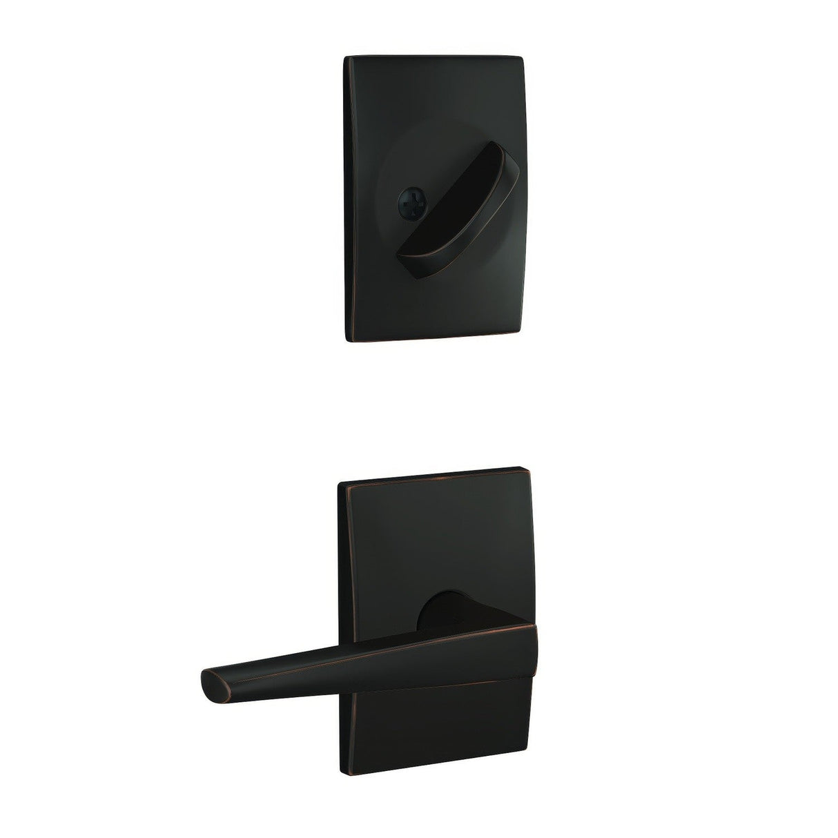 Schlage FC59ELR716CEN aged bronze interior active trim