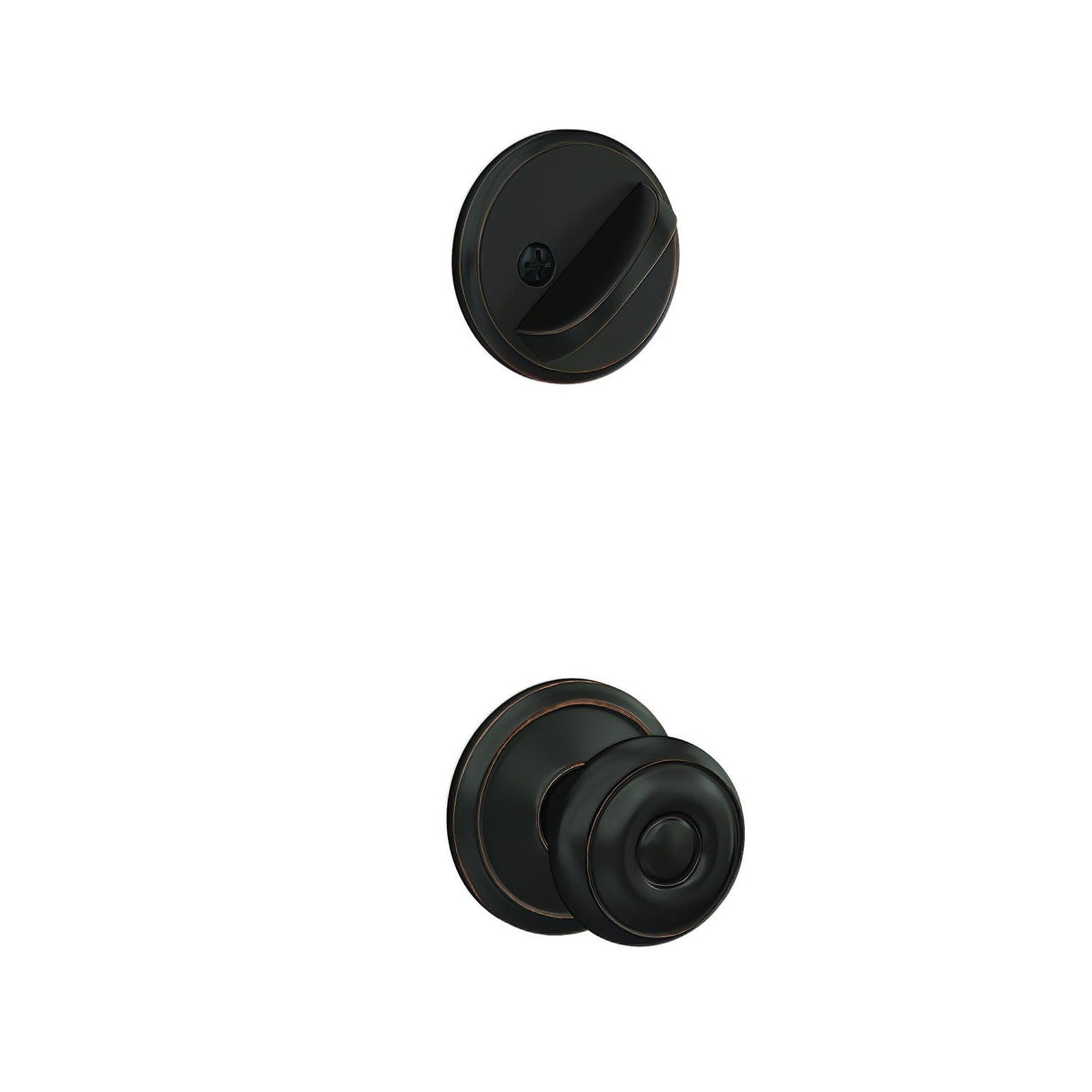Schlage FC59GEO716ALD aged bronze interior active trim