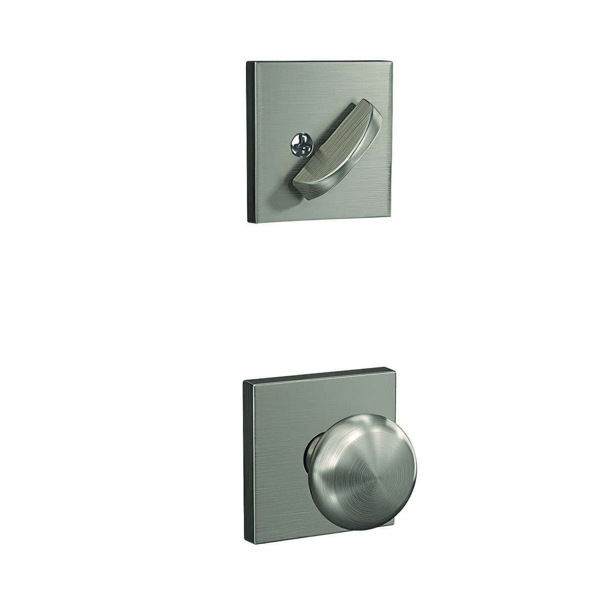 Schlage FC59PLY619COL satin nickel interior active
