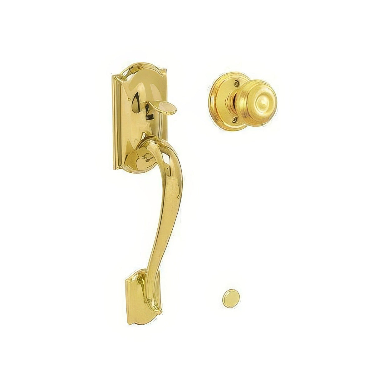 Schlage FE285CAM505GEO lifetime polished brass electronic keypad lower half handleset