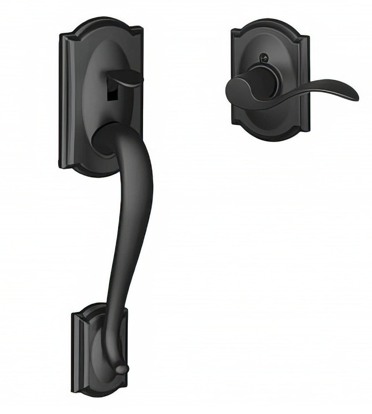 Schlage FE285CAM622ACCCAMLH matte black electronic keypad lower half handleset