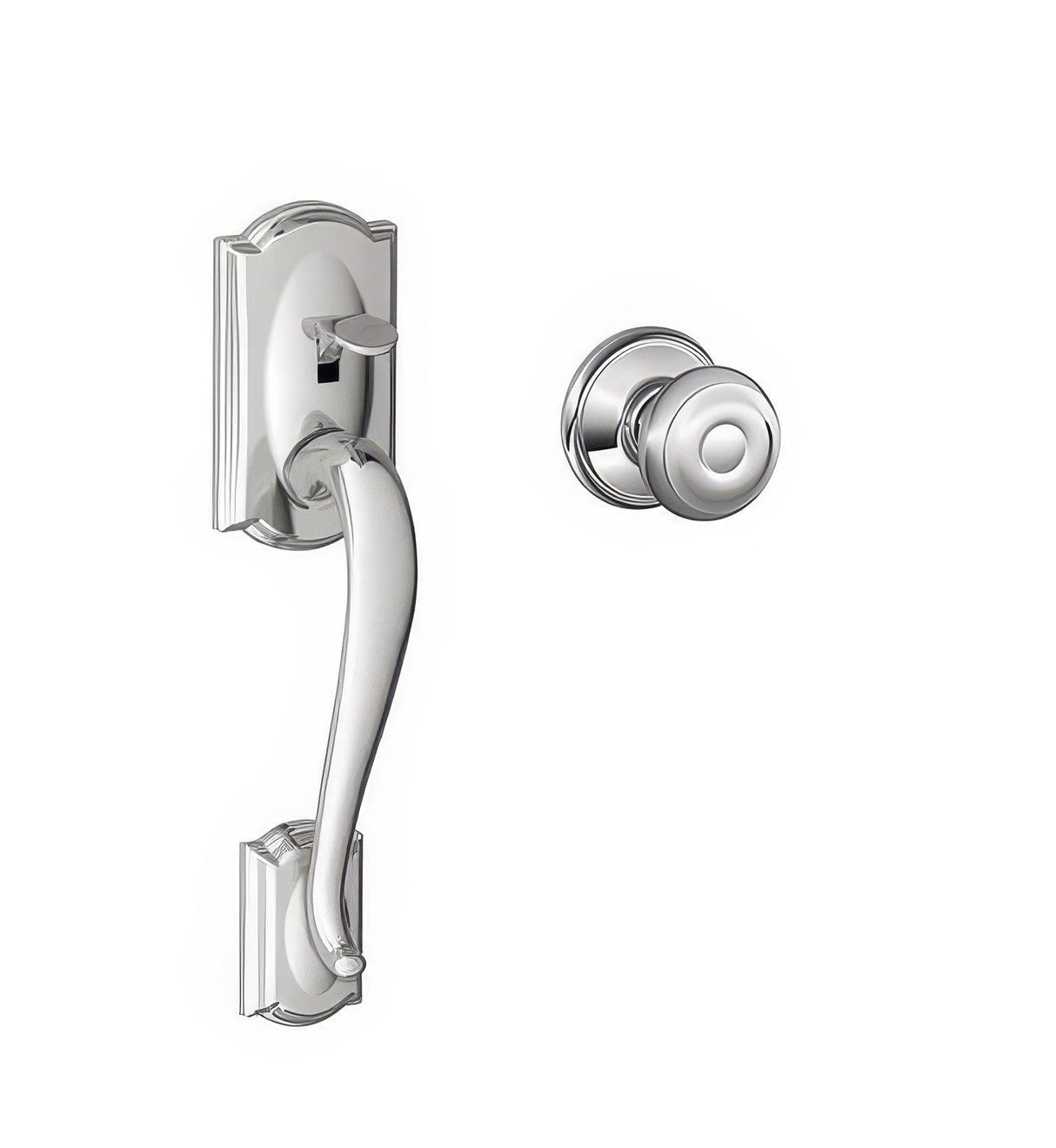 Schlage FE285CAM625GEO bright nickel electronic keypad lower half handleset