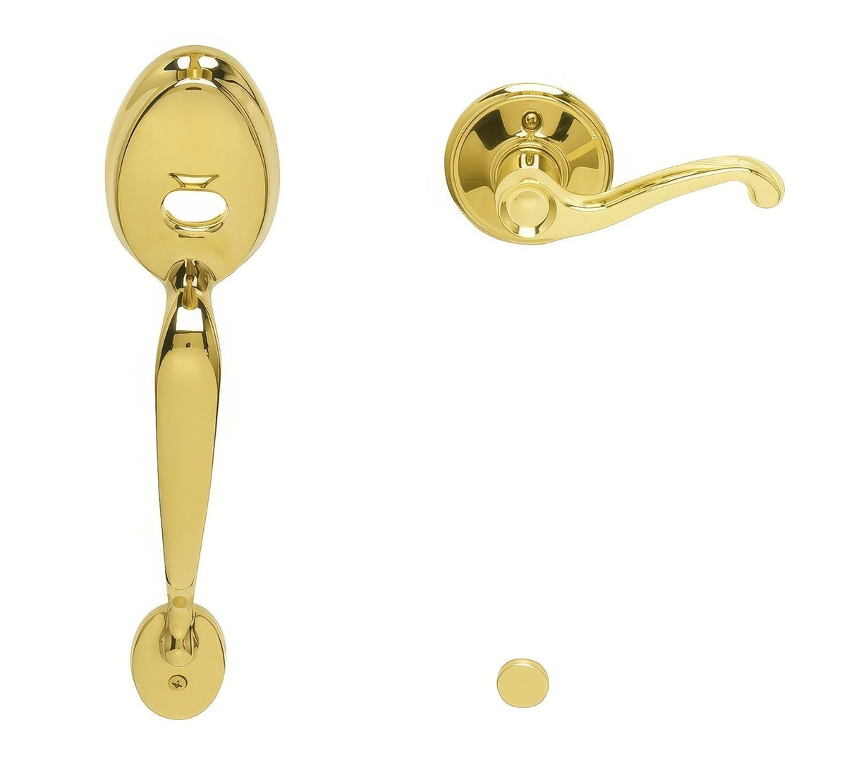 Schlage FE285PLY505FLALH lifetime polished brass electronic keypad lower half handleset