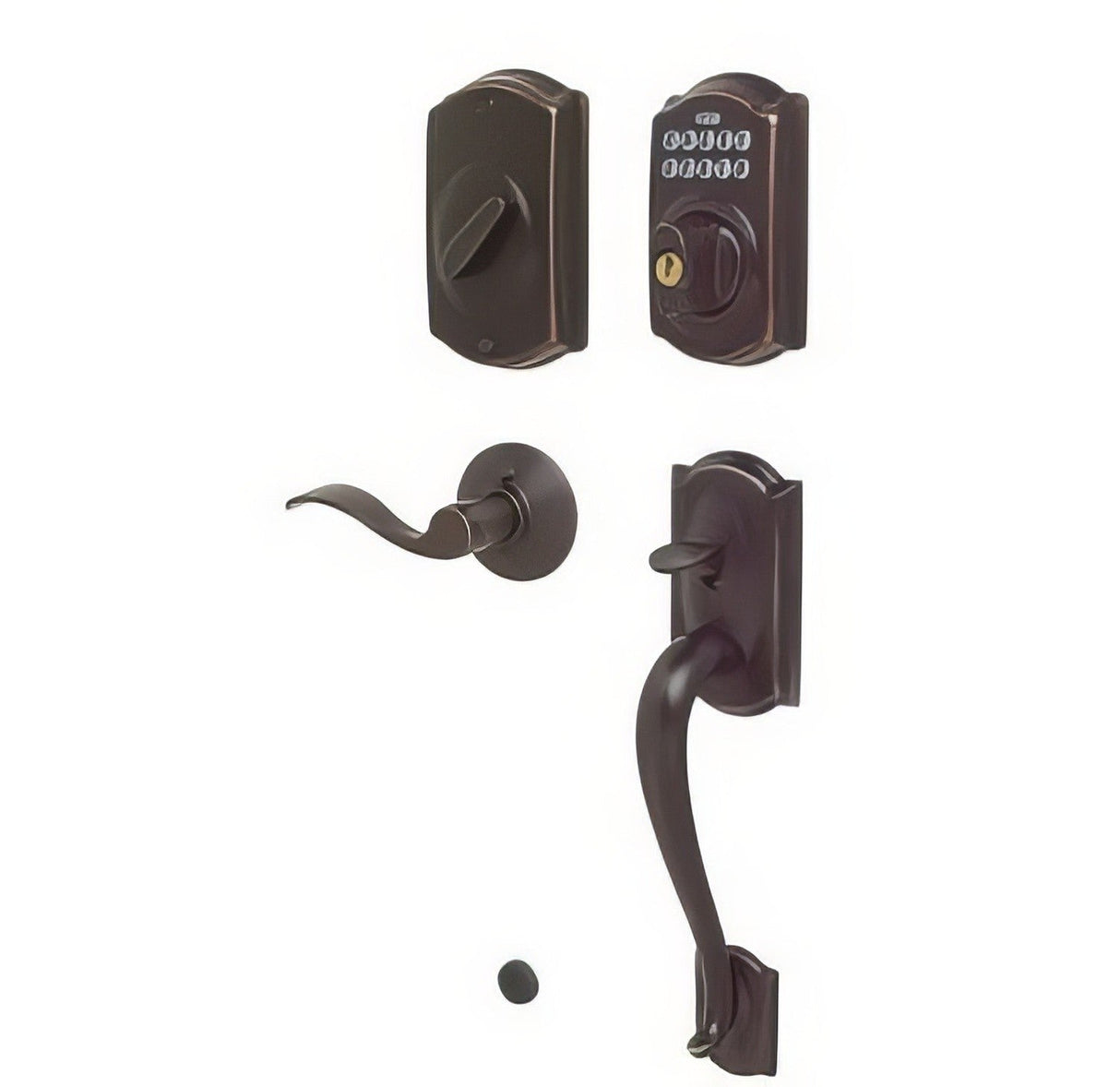 Schlage FE365CAM716ACCRH Accent, Camelot, Electronic Security electronic keypad handleset, additional view