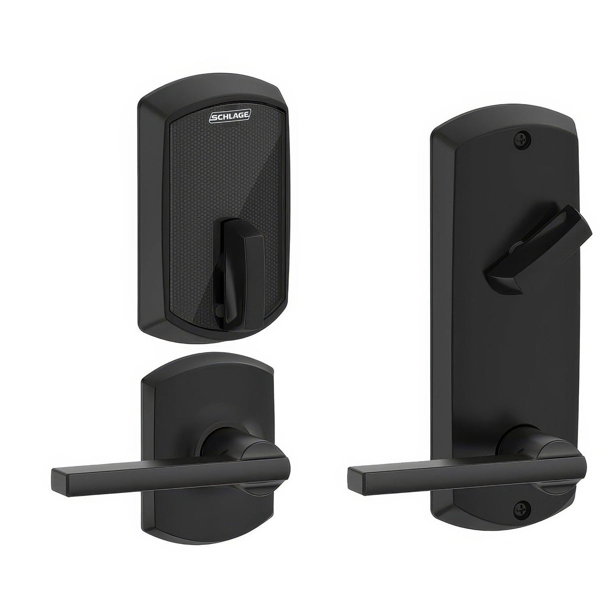 Schlage FE410FGRW512LAT622 matte black touchscreen keyed entry locks