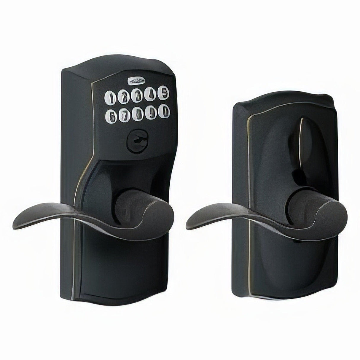 Schlage FE595-CAM-ACC Electronic Security Camelot Keypad Entry Door Lever
