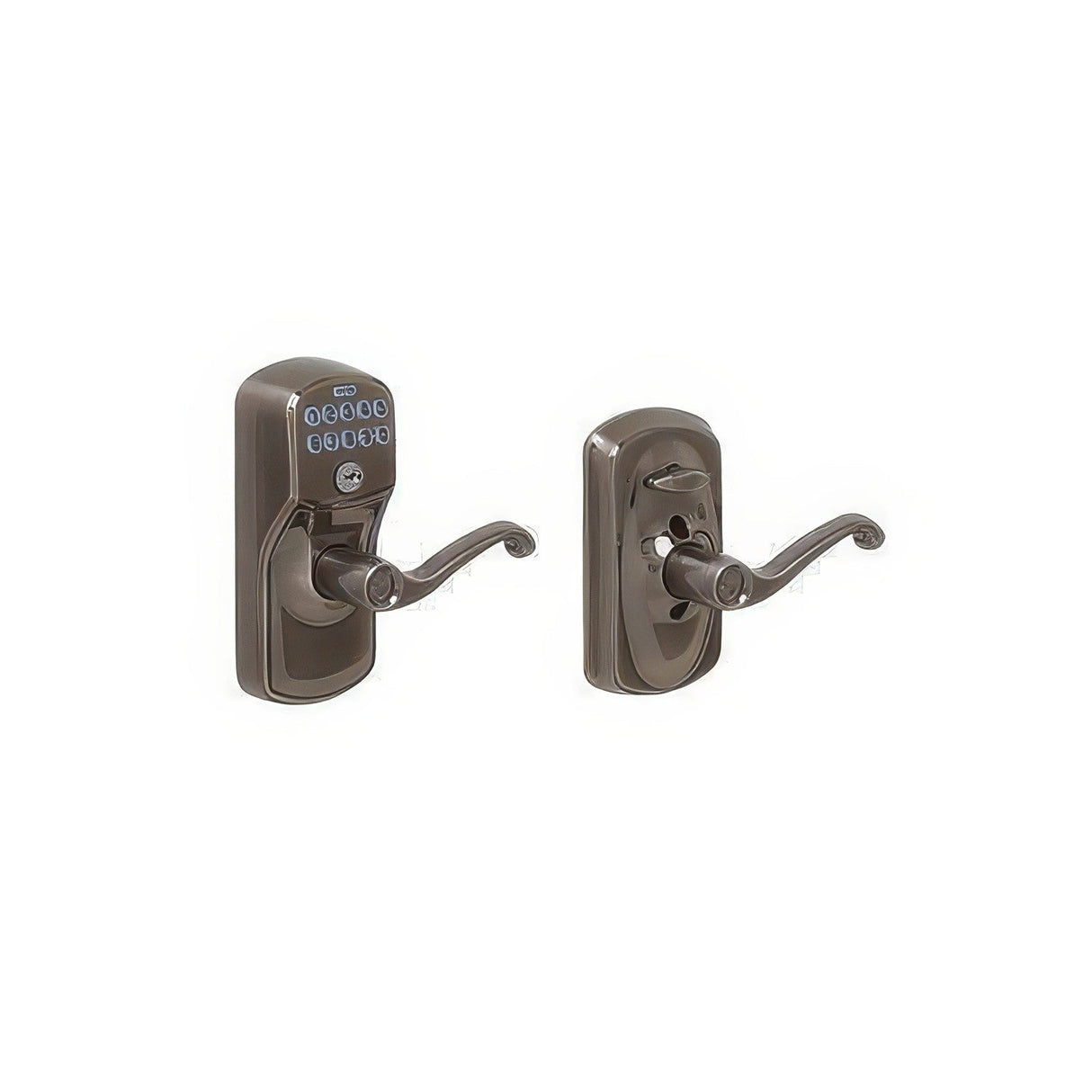 Schlage FE595PLY620FLA antique pewter keypad entry door lever