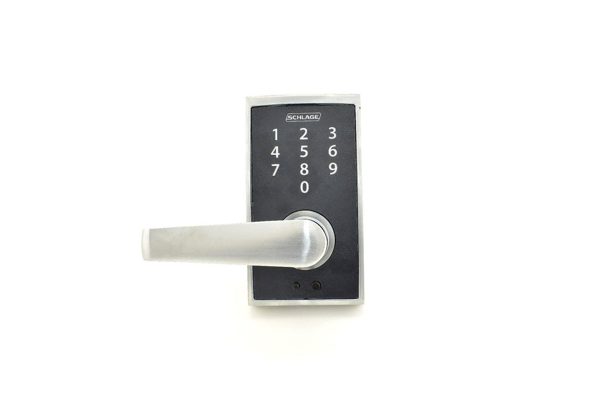 Schlage FE695CEN626ELA satin chrome touchscreen keyed entry locks