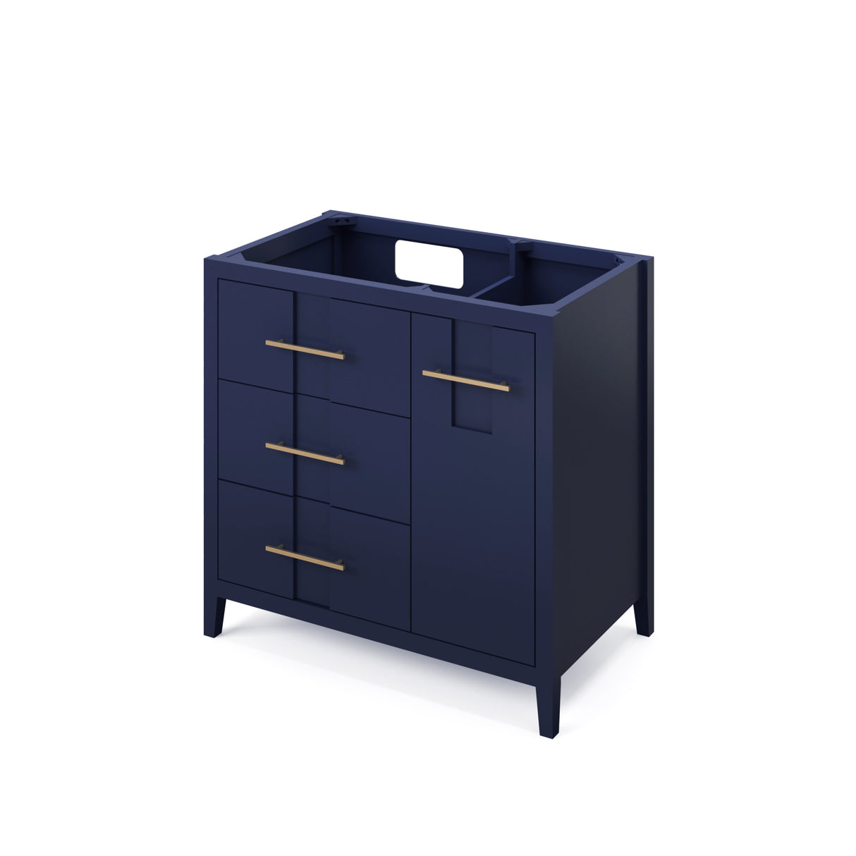 Jeffrey Alexander Katara 36" Hale Blue Single Sink Bathroom Vanity with White Carrara Marble Top - 8 in. Widespread Faucet Top product image 3