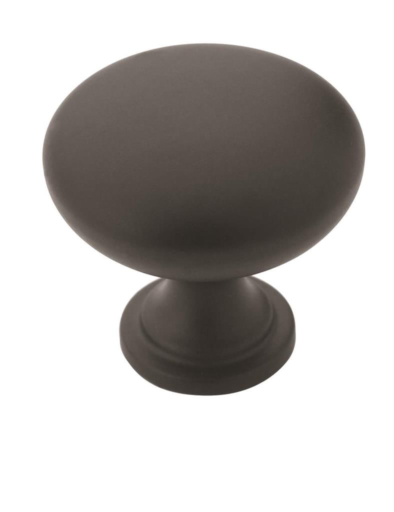 Amerock TEN53005FB Edona 1-1/4 inch (32mm) Diameter Matte Black Cabinet Knob - 10 Pack