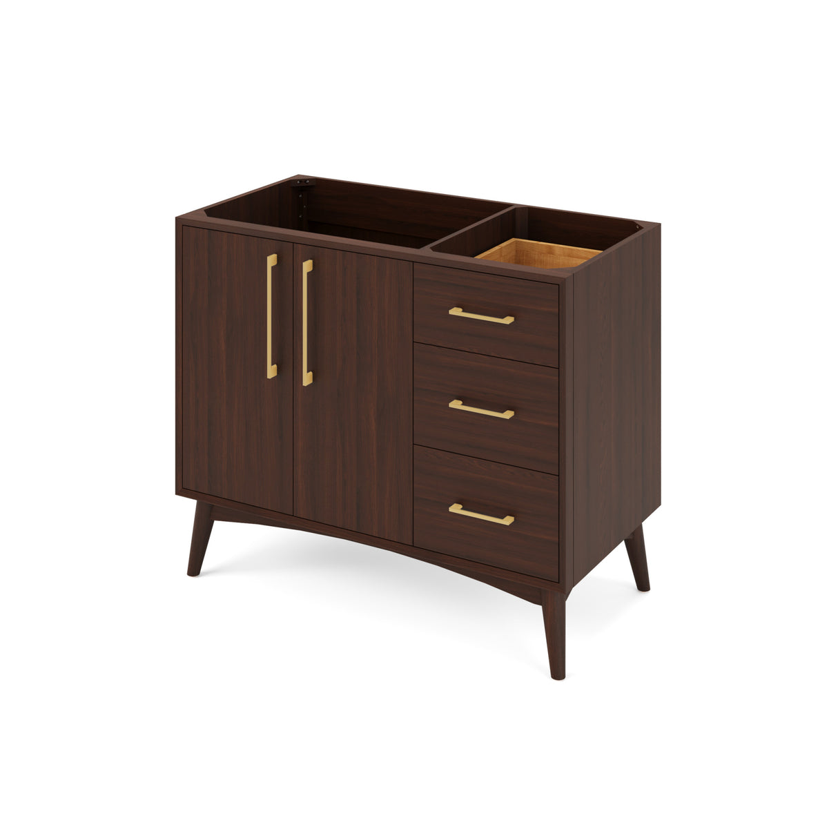 Jeffrey Alexander Dashwood Dark Walnut Single Sink Bathroom Vanity with Grey Quartz Top - 8 in. Widespread Faucet Top - VKITDAS42DWGQR product image 2