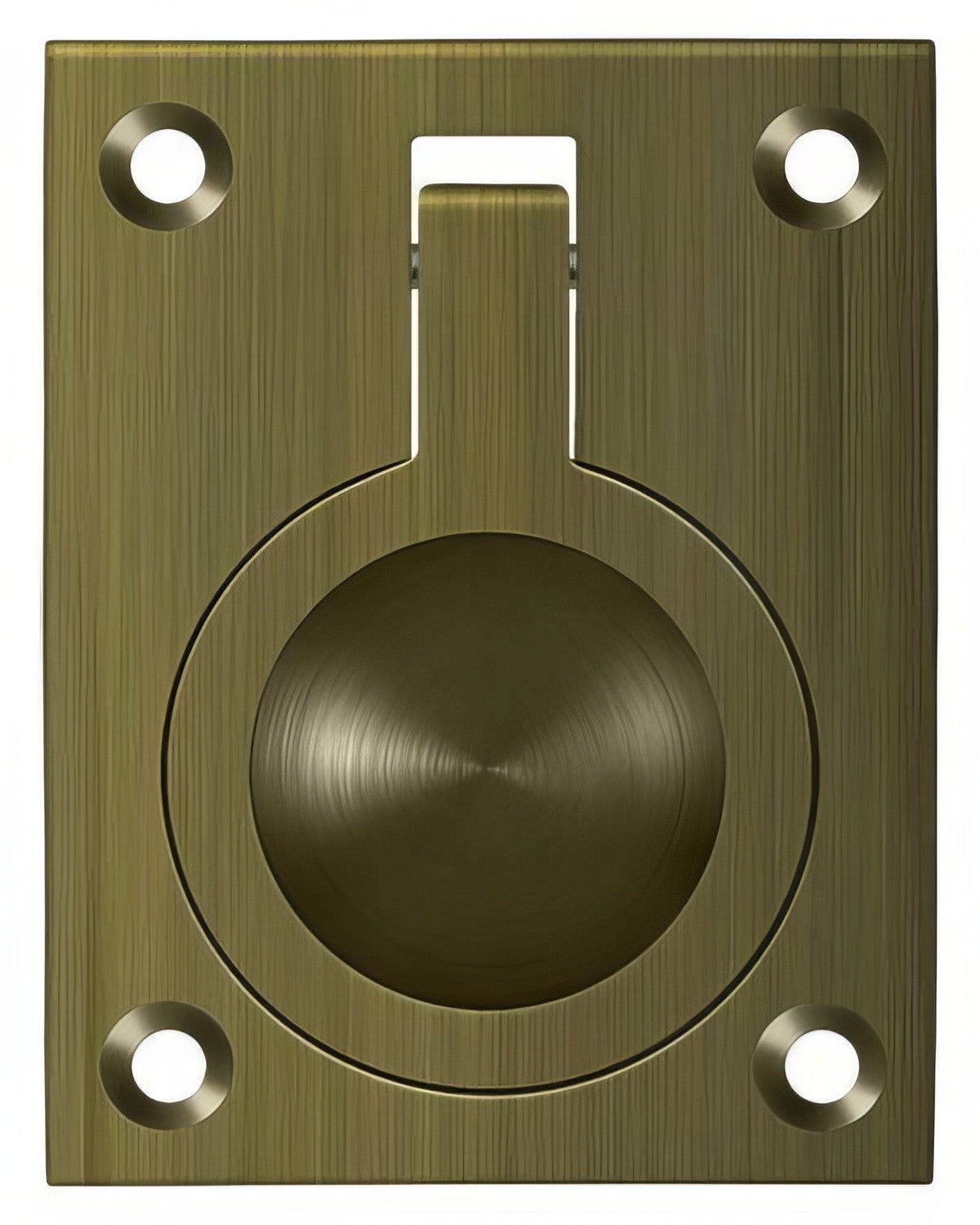 Deltana FRP25U5 antique brass flush ring pull