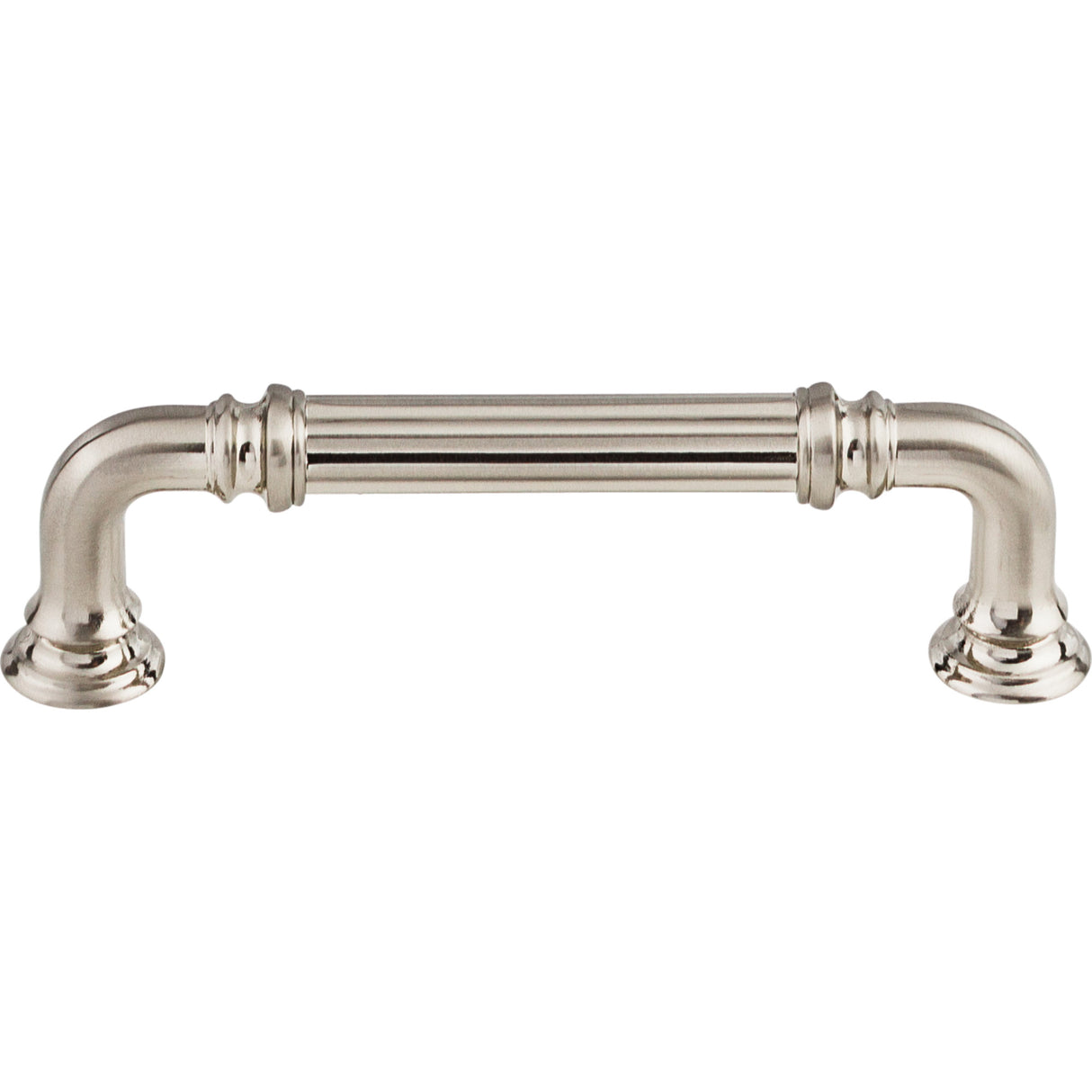 Top Knobs TK322BSN Reeded 3 3/4" Center to Center Bar Pull Brushed Satin Nickel
