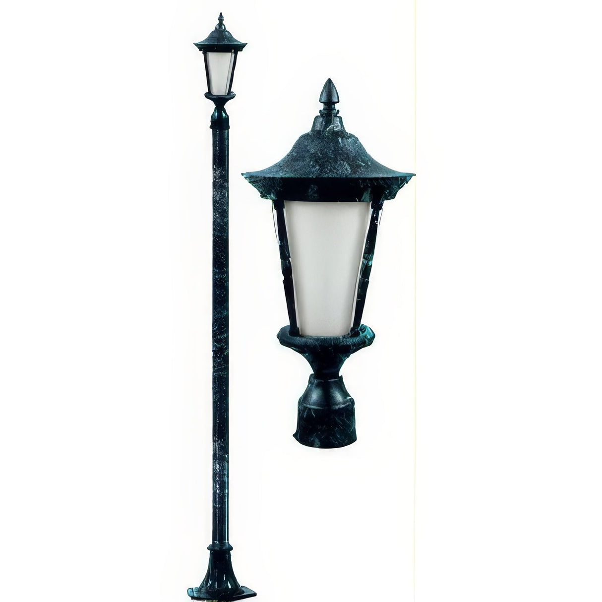 Dabmar Lighting GM1101-LED16-VG verde green post light fixture