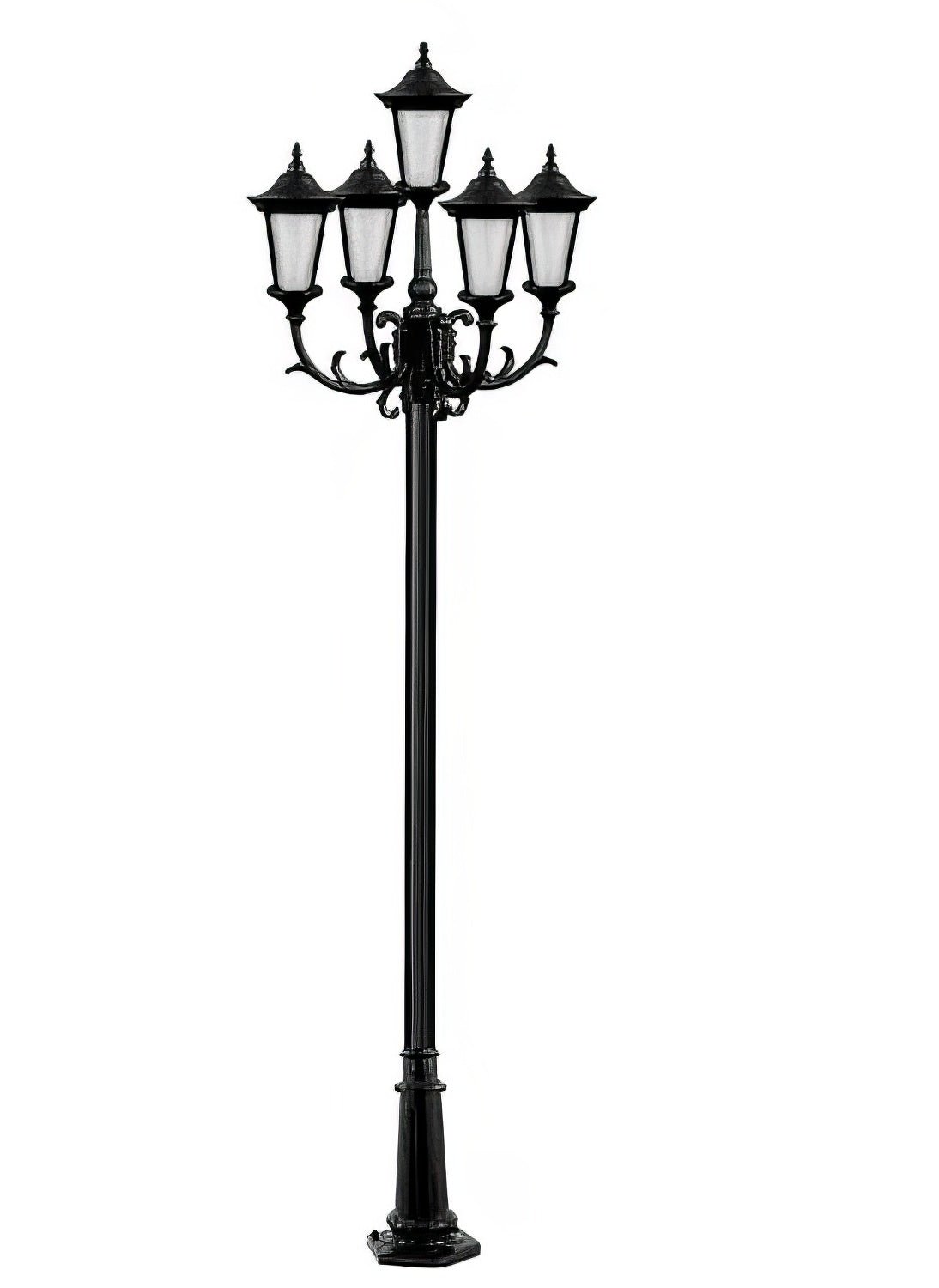 Dabmar Lighting GM1125-L90-65K-B black post light & pole