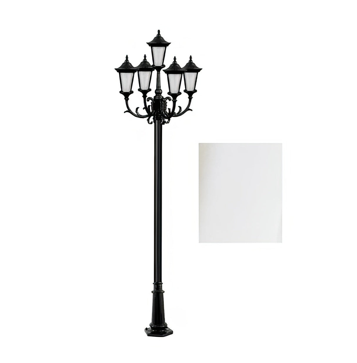 Dabmar Lighting GM1125-L90-65K-W white post light & pole