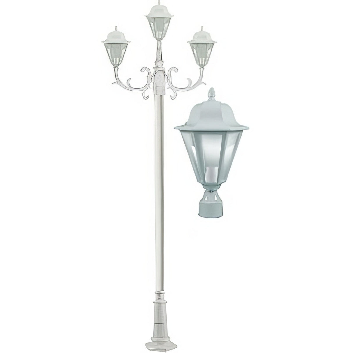 Dabmar Lighting GM1303-LED16-W white post light fixture