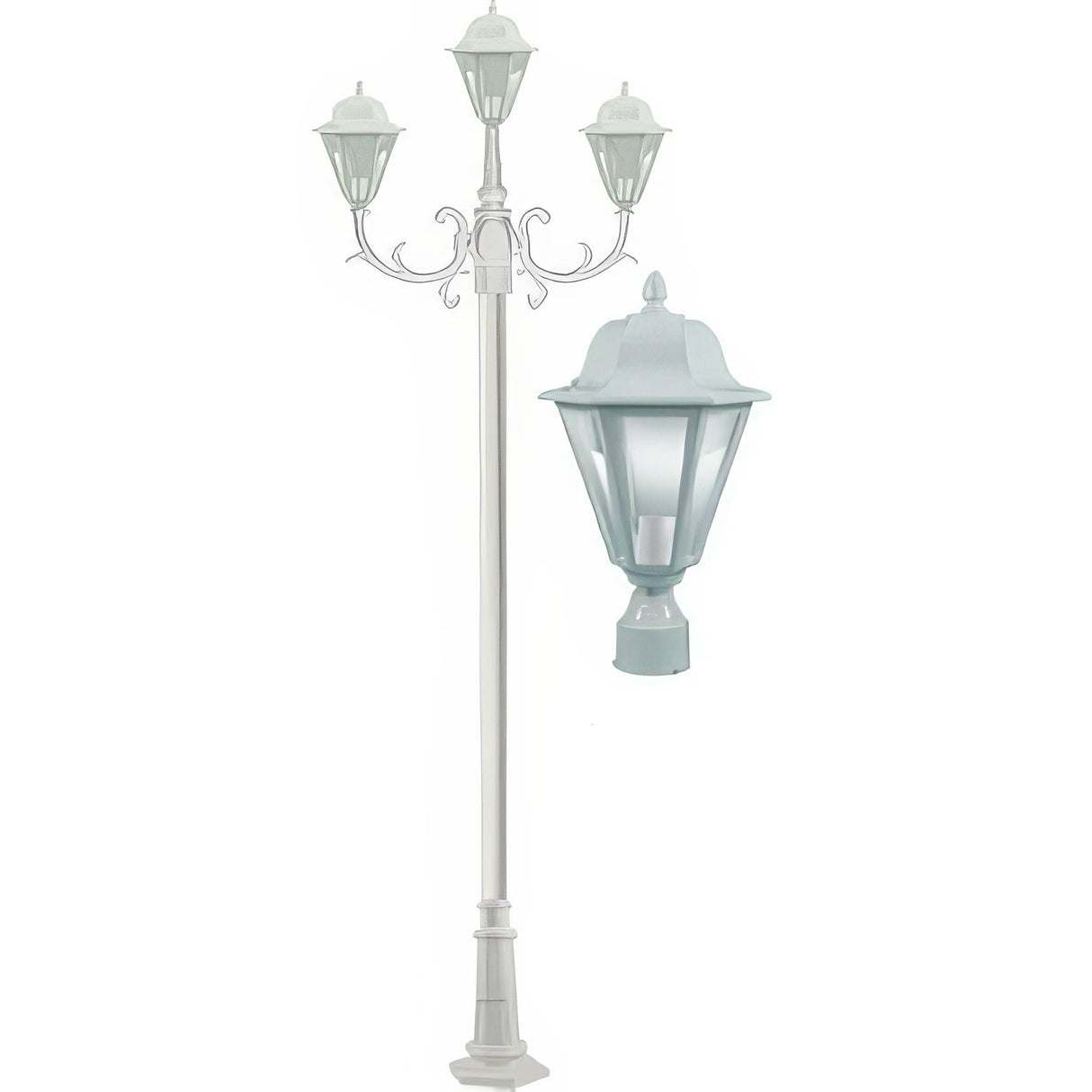 Dabmar Lighting GM1306-W white post light fixture