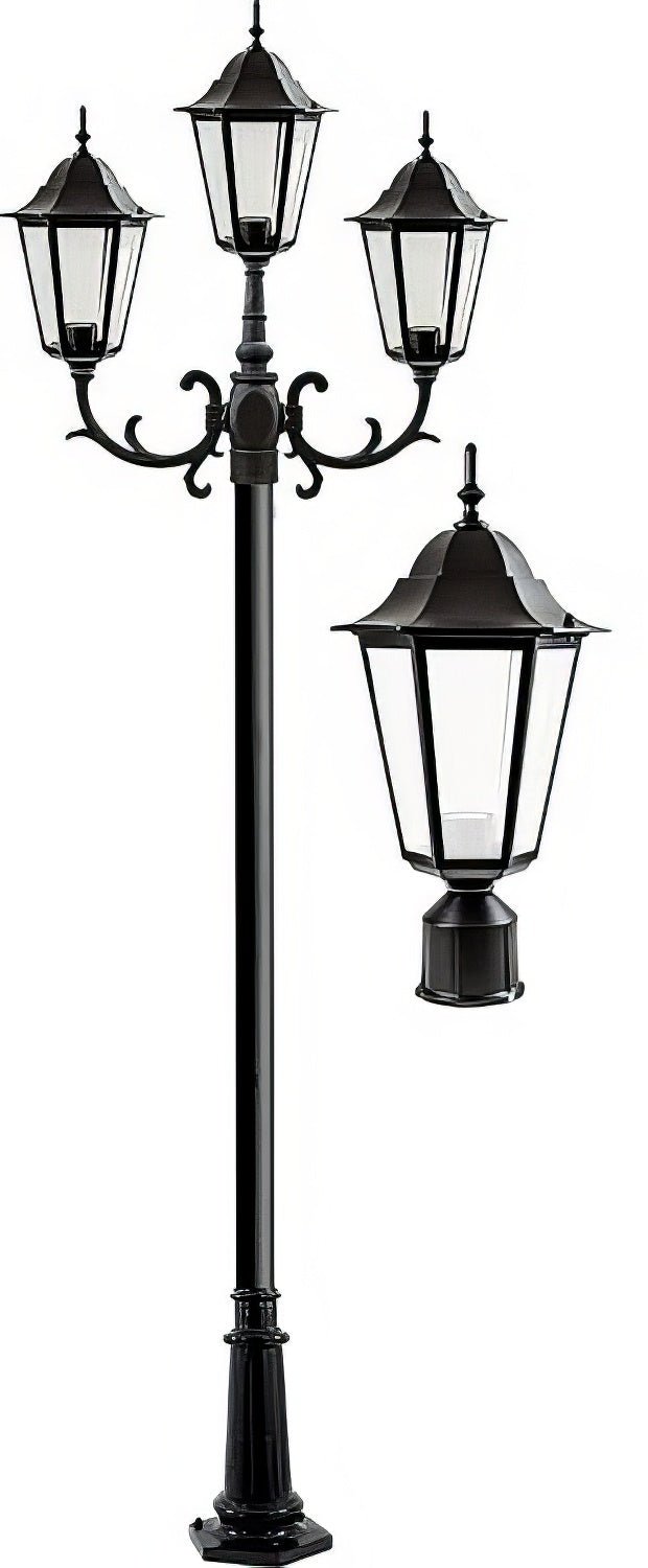 Dabmar Lighting GM1323S-L18-RGBW-B-FR black post light & pole