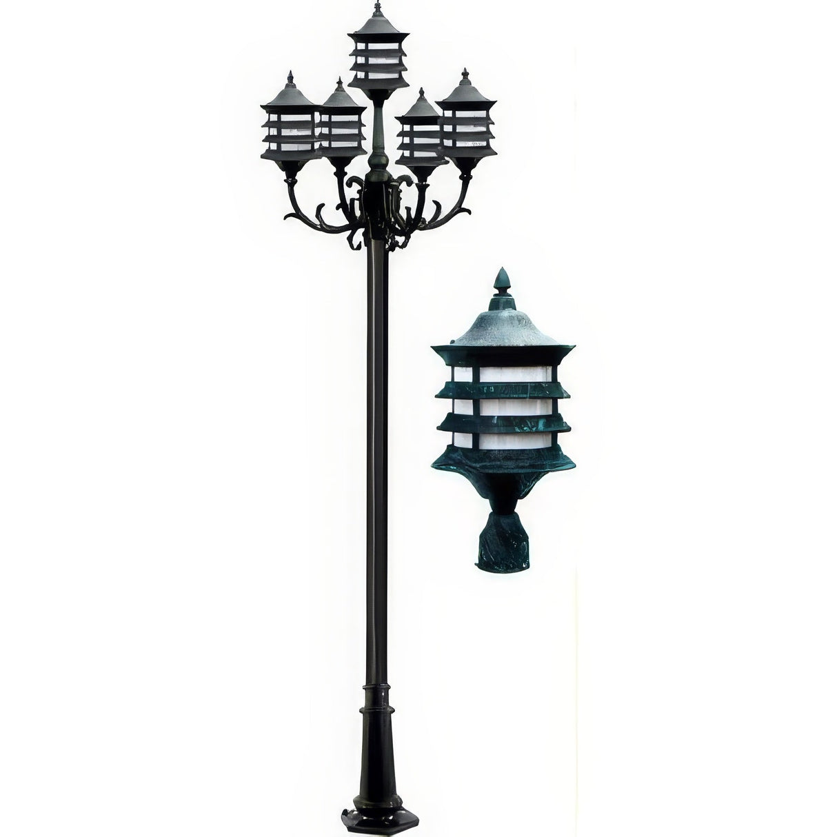 Dabmar Lighting GM1805-LED16-VG verde green post light fixture
