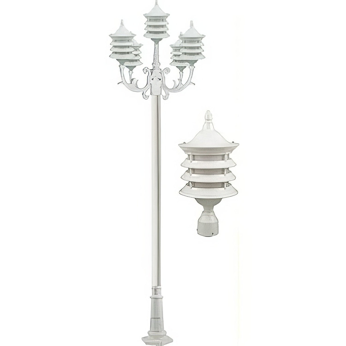 Dabmar Lighting GM1805-W white post light fixture