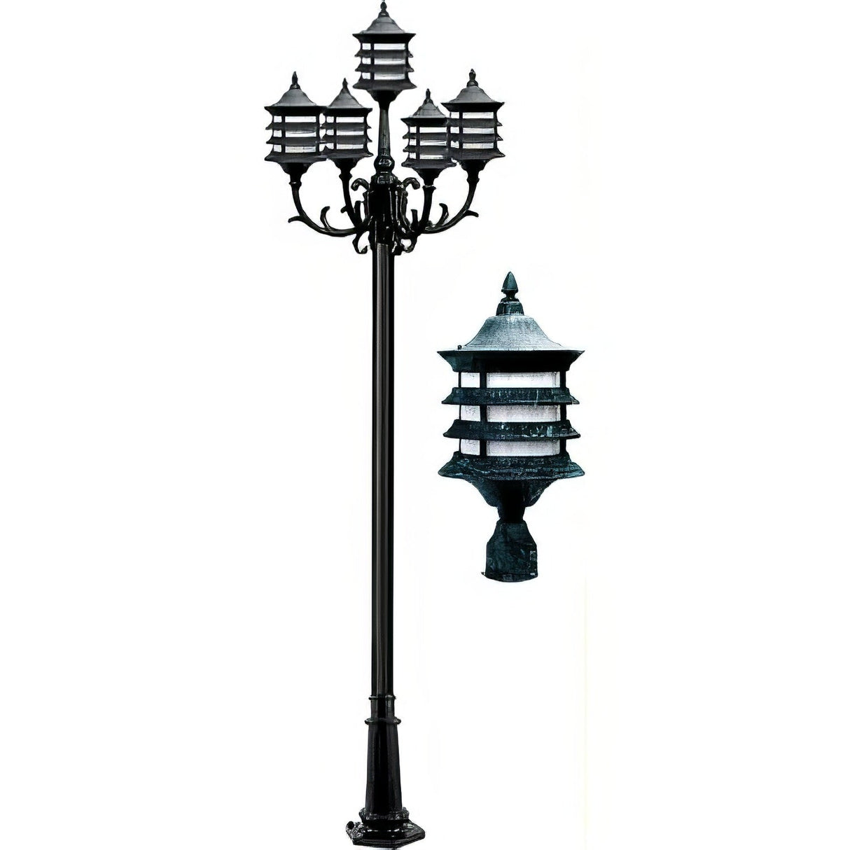 Dabmar Lighting GM1808-VG verde green post light fixture