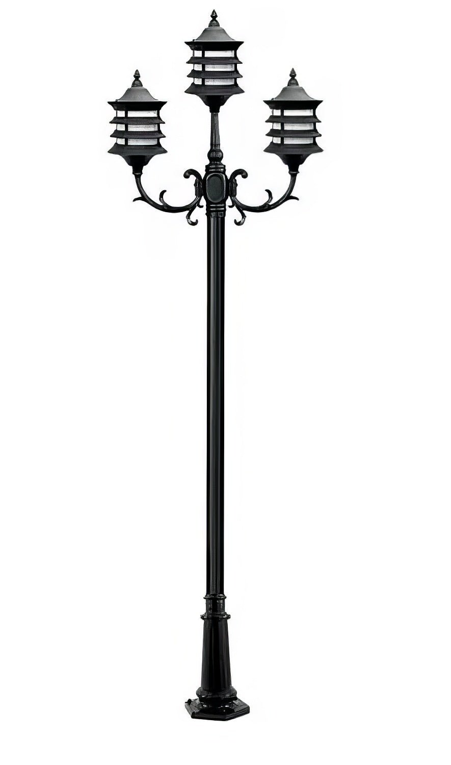 Dabmar Lighting GM1823-L54-30K-B black post light & pole