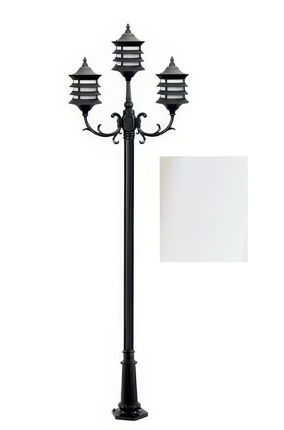 Dabmar Lighting GM1823-L54-65K-W white post light & pole