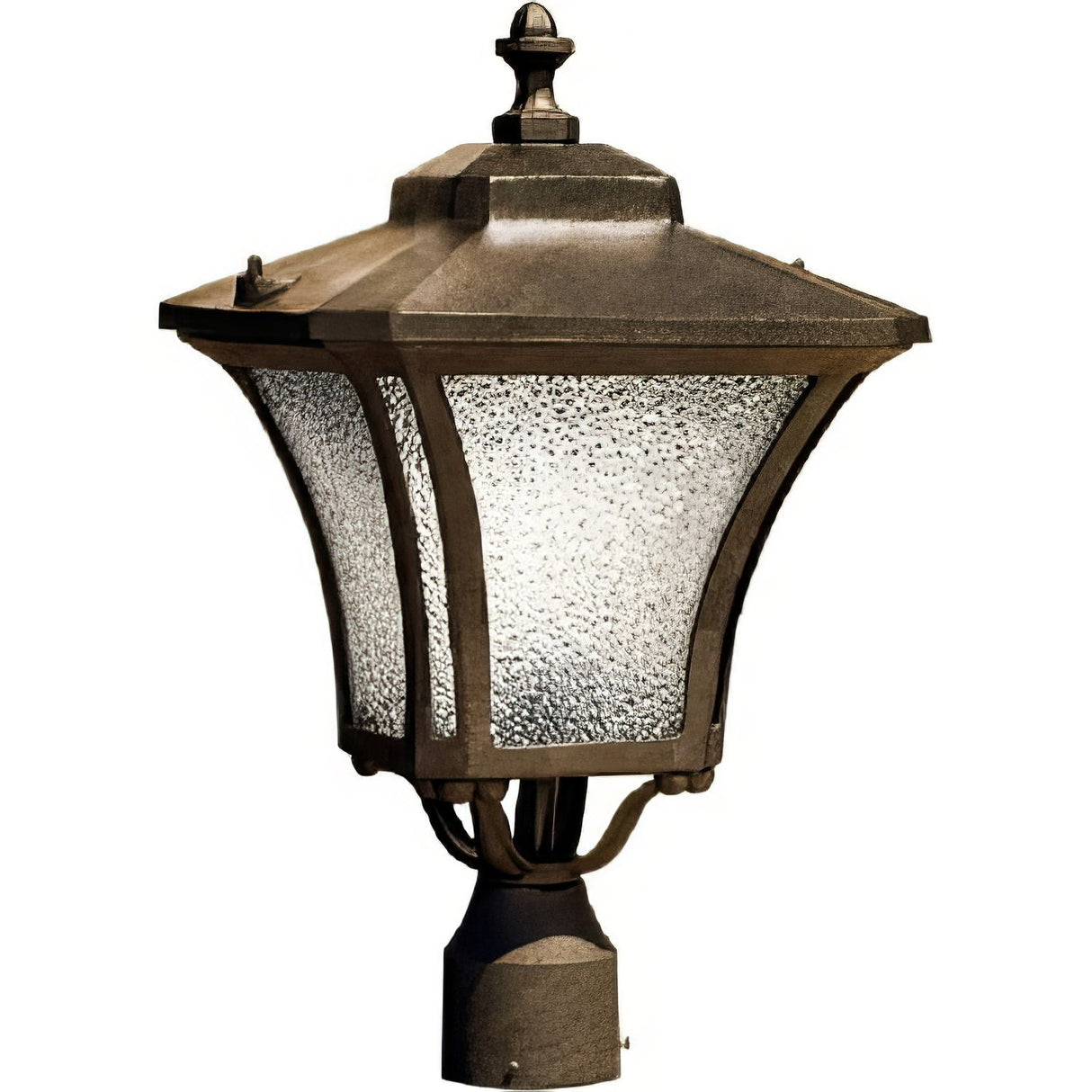 Dabmar Lighting GM212-DS dark bronze stone post mount fixture
