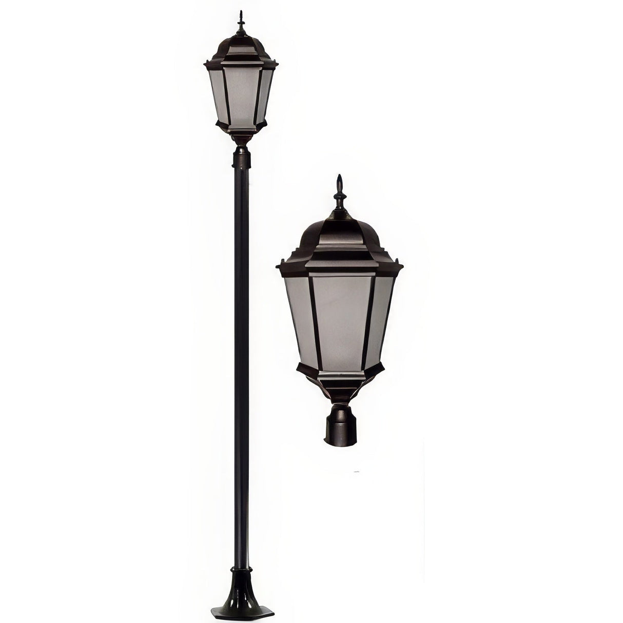 Dabmar Lighting GM2300-FROST-B black post fixture