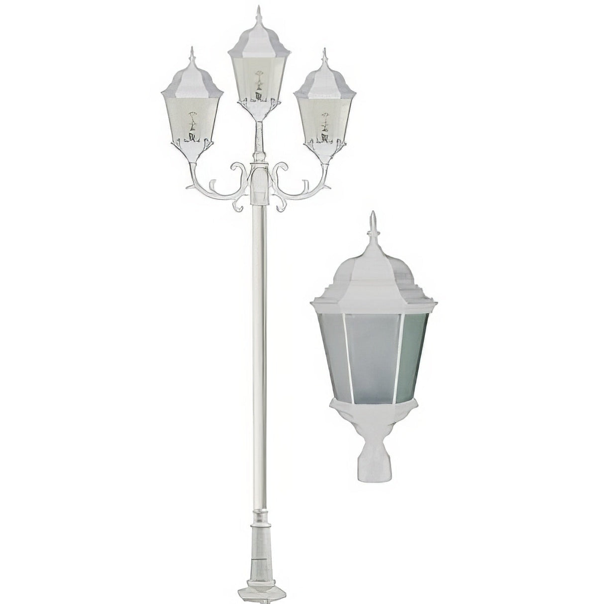 Dabmar Lighting GM2303-LED30-W-FR white post top fixture