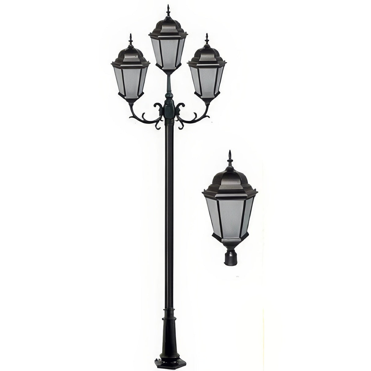 Dabmar Lighting GM2306-B-FROST black post top fixture