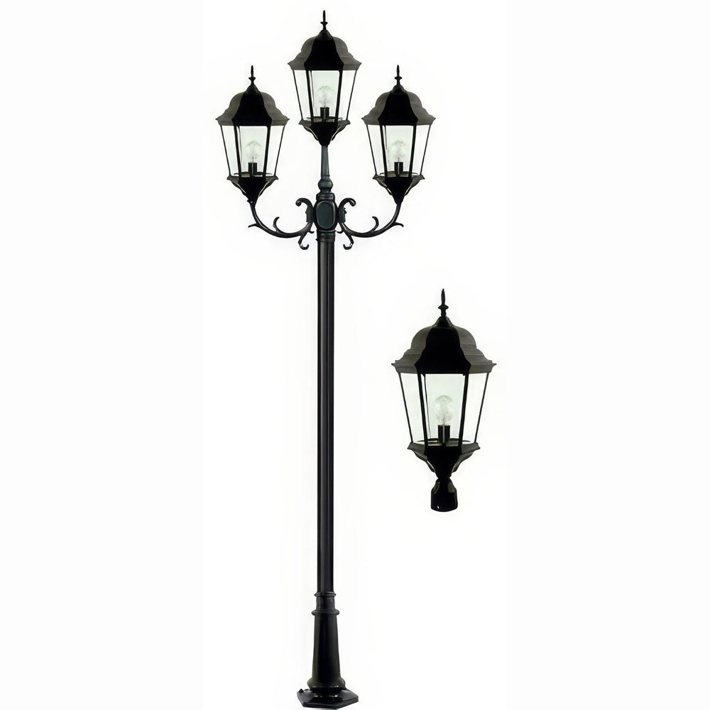 Dabmar Lighting GM2353-L60-30K-B black post light & pole