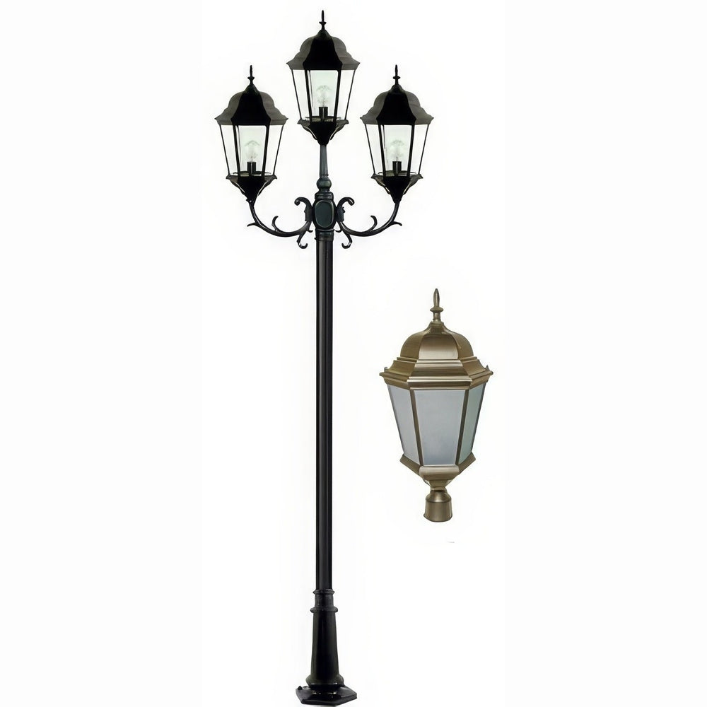 Dabmar Lighting GM2353-L90-65K-BZ-FR bronze post light & pole