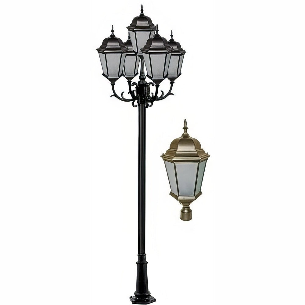 Dabmar Lighting GM2355-L100-30K-BZ-FR bronze post light & pole