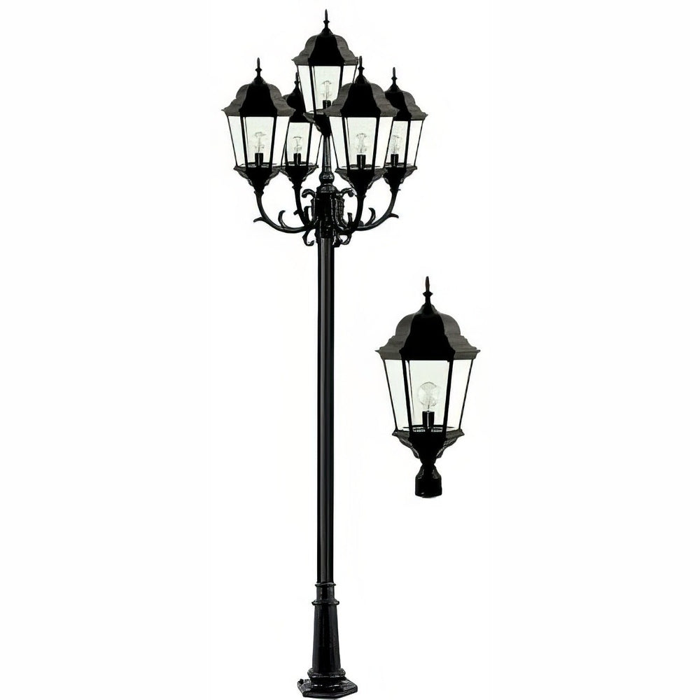 Dabmar Lighting GM2355-L100-50K-B black post light & pole