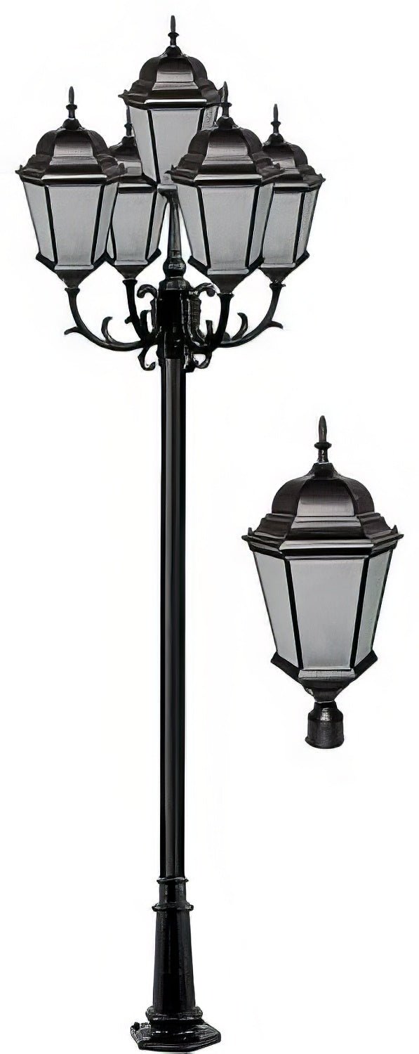 Dabmar Lighting GM2355-L150-30K-B-FR post light & pole, additional view