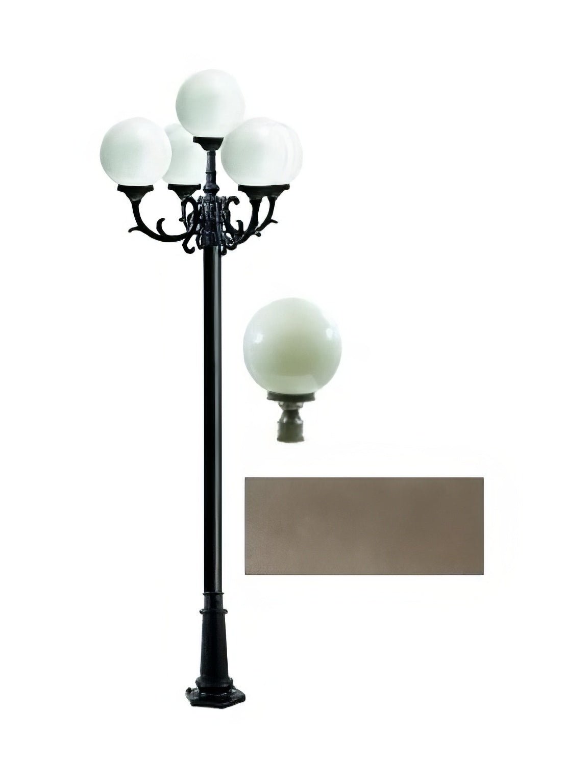 Dabmar Lighting GM2405-L90-30K-BZ bronze post light & pole