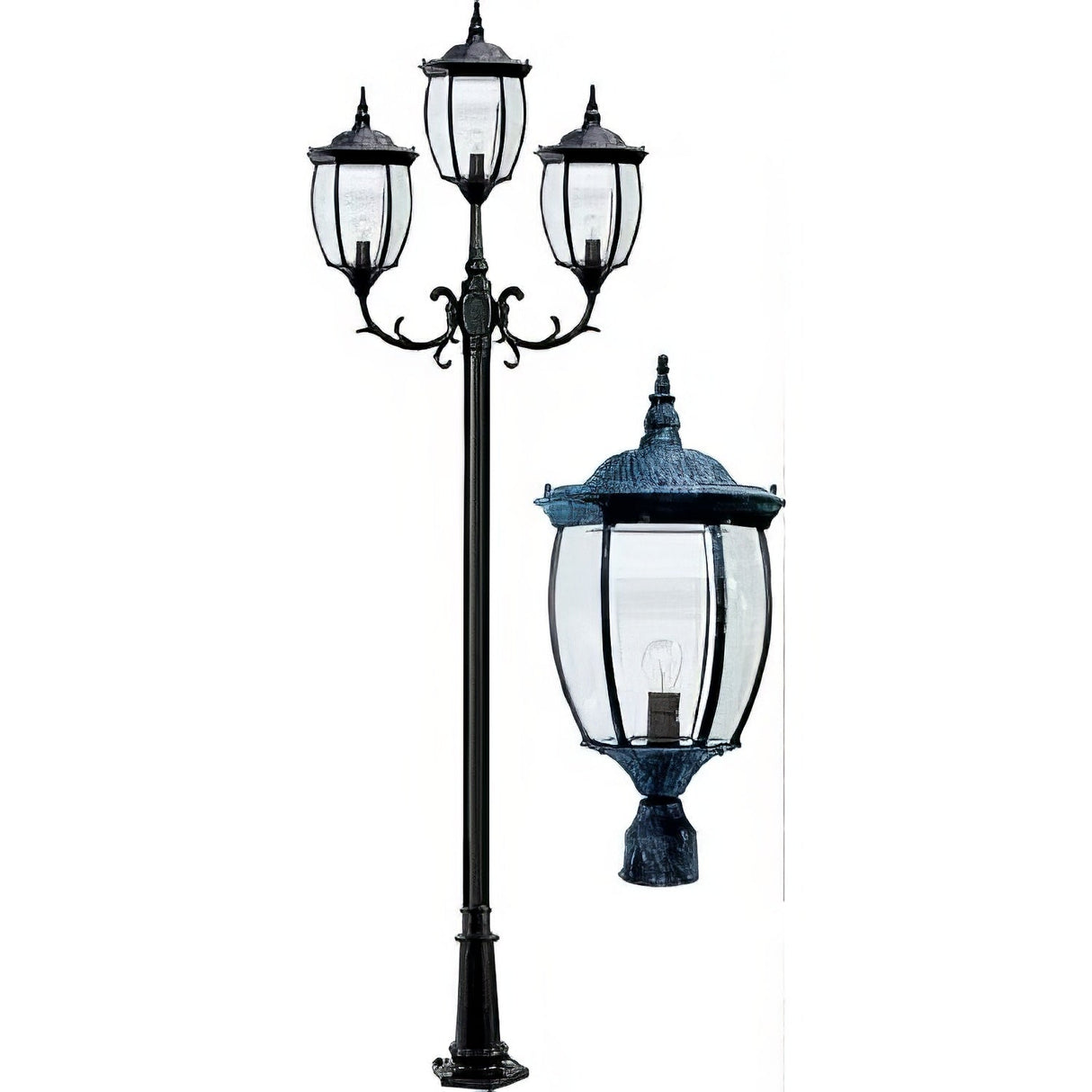Dabmar Lighting GM3015-VG verde green post light fixture