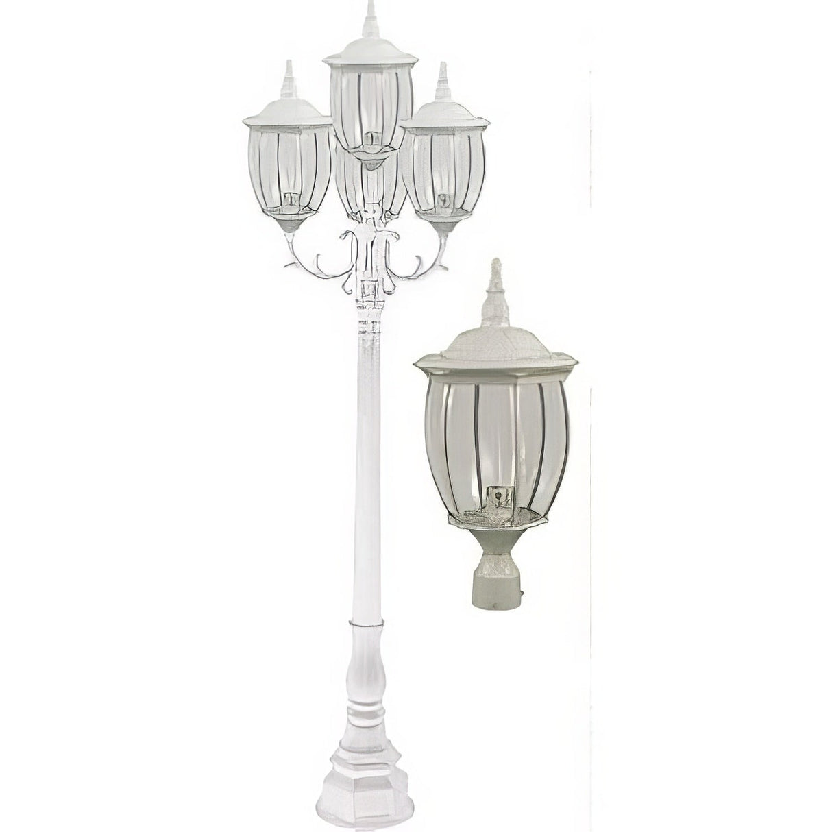 Dabmar Lighting GM3020-W white post light fixture