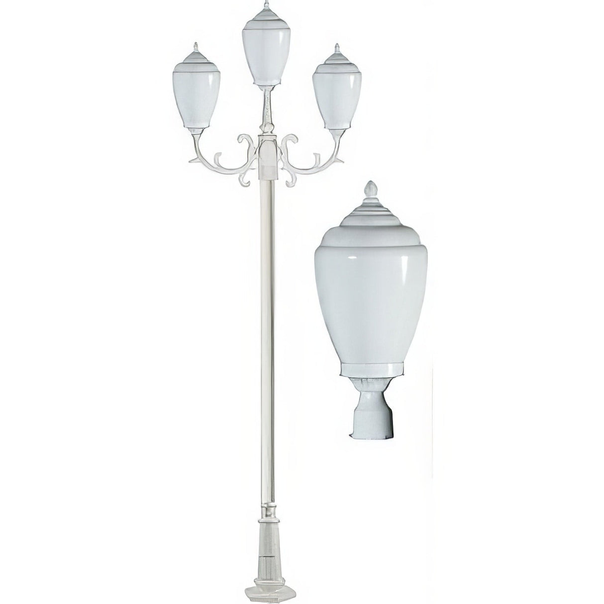 Dabmar Lighting GM4015-W white post light fixture