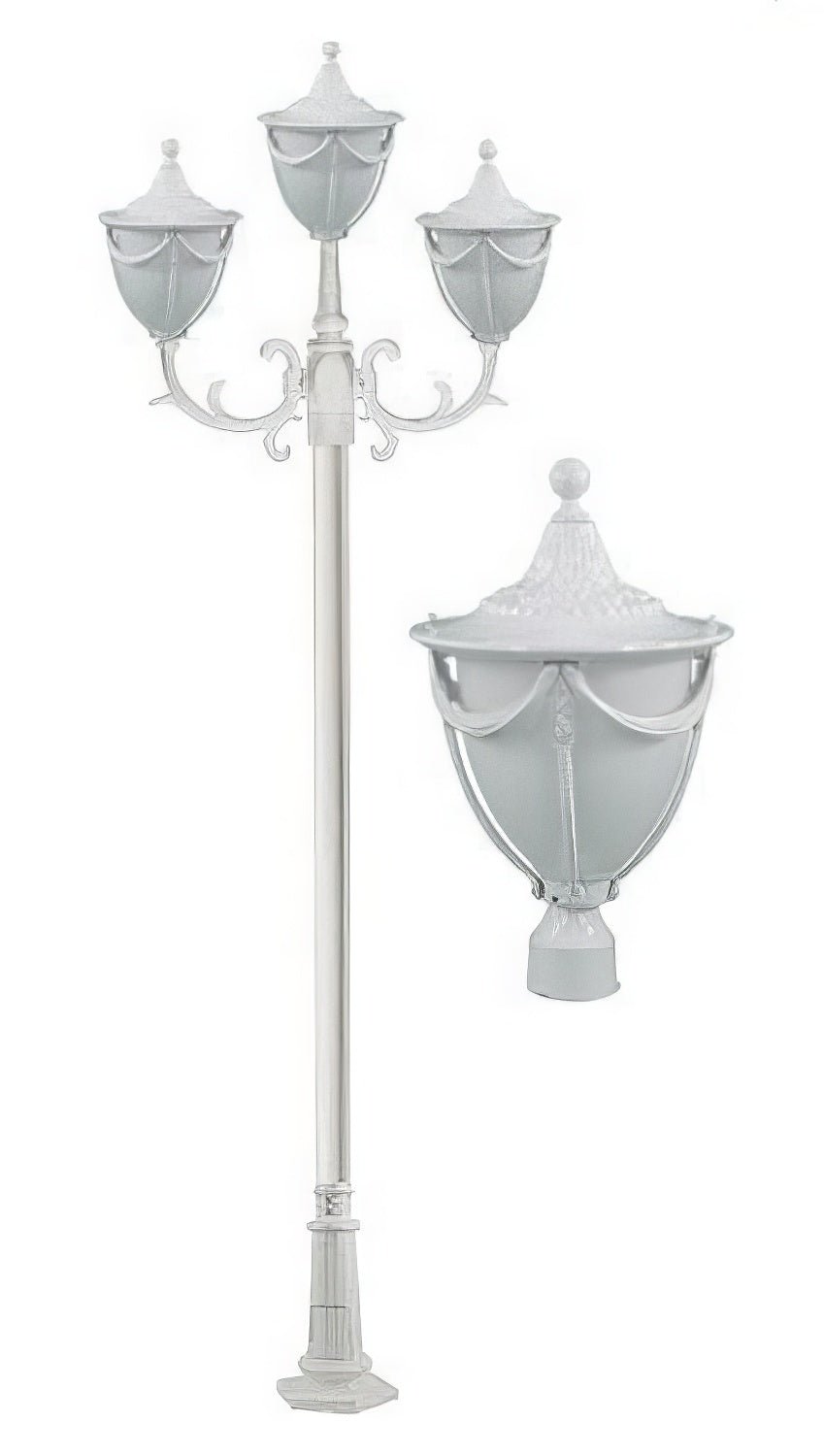 Dabmar Lighting GM4803-L54-30K-W white post light & pole
