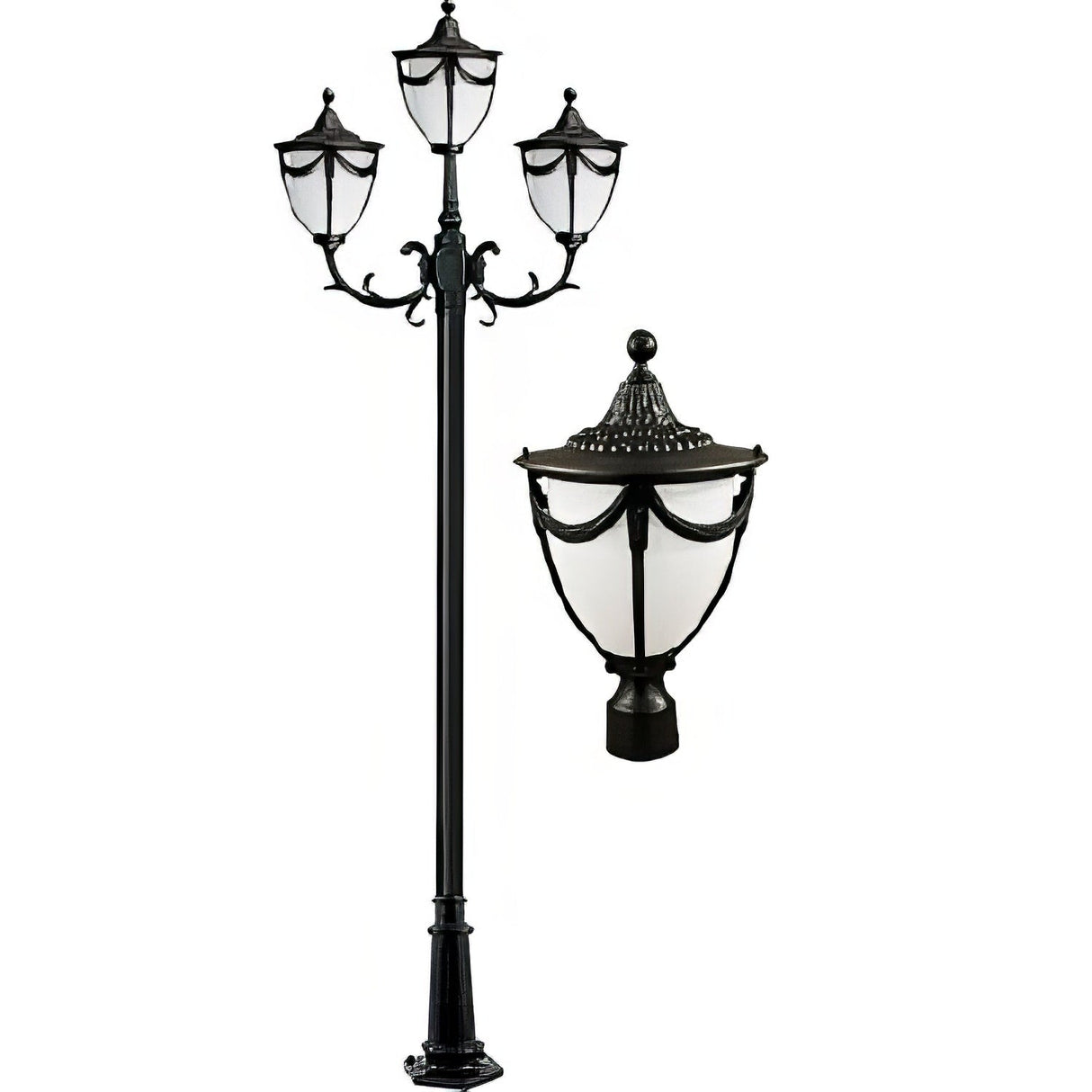 Dabmar Lighting GM4803-LED16-B black post light fixture