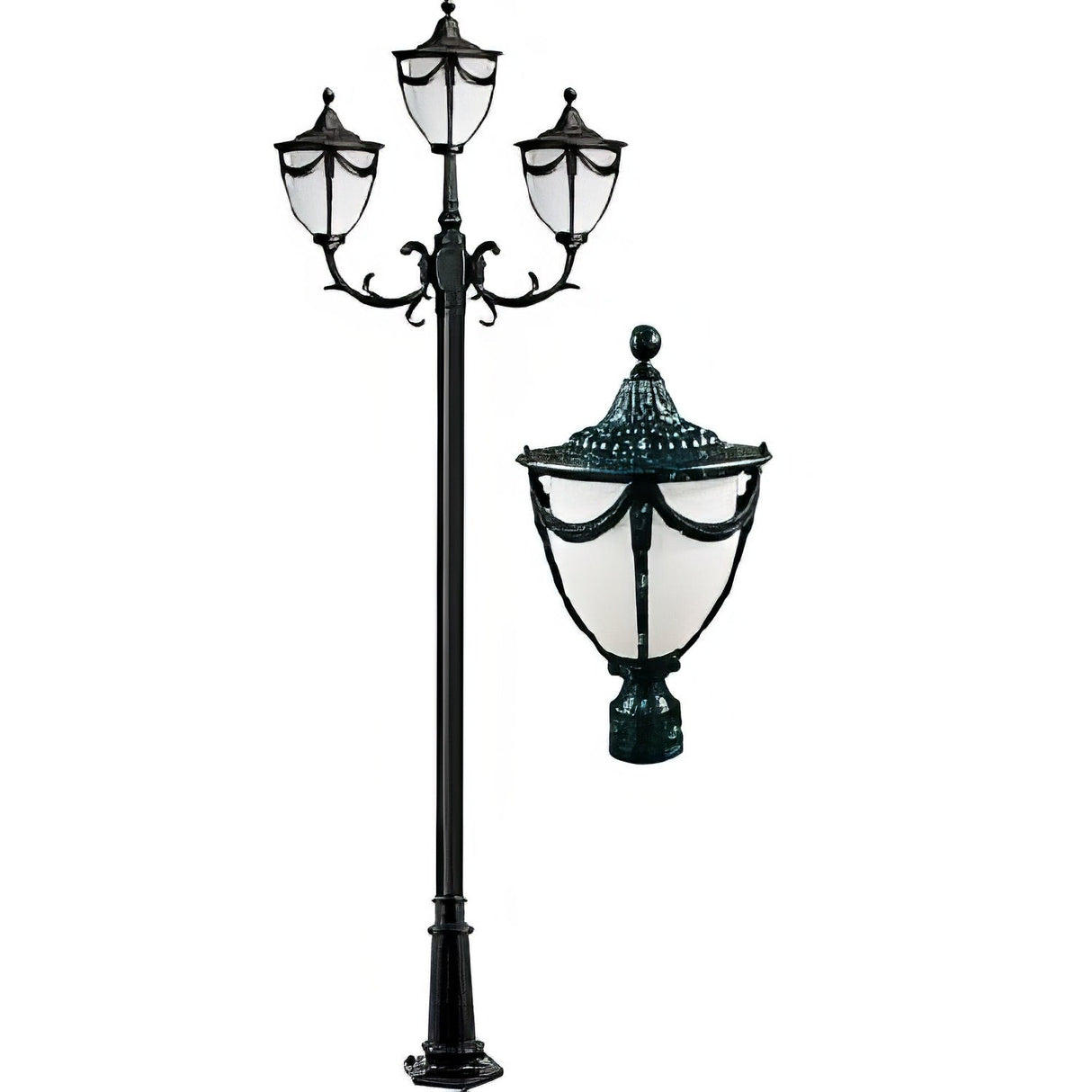 Dabmar Lighting GM4803-LED16-VG verde green post light fixture